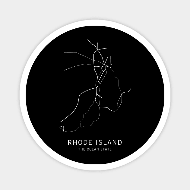 Rhode Island State Road Map Magnet by ClarkStreetPress